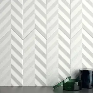 Background tile, Color white, Style designer, Ceramics, 15x38 cm, Finish matte